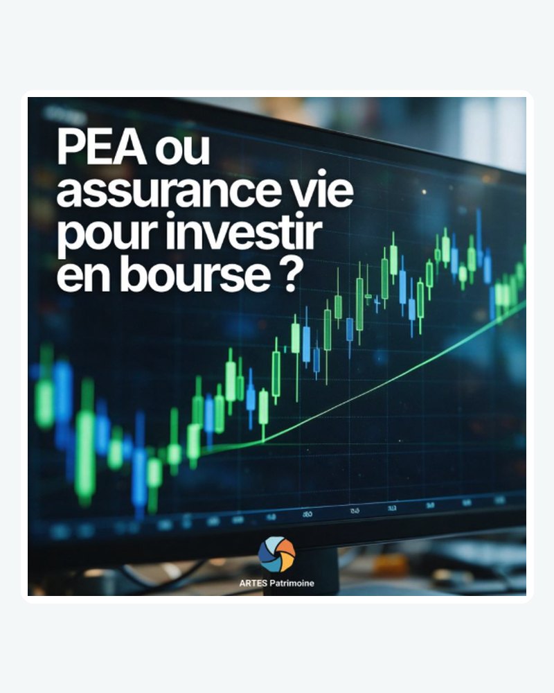 Publication LinkedIn sur le PEA et l'assurance vie réalisée par KOMKAB pour ARTES Patrimoine