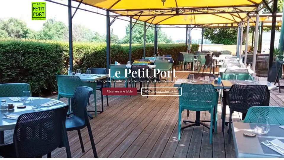 Site internet du restaurant Le Petit Port à Fareins, réalisé par KOMKAB